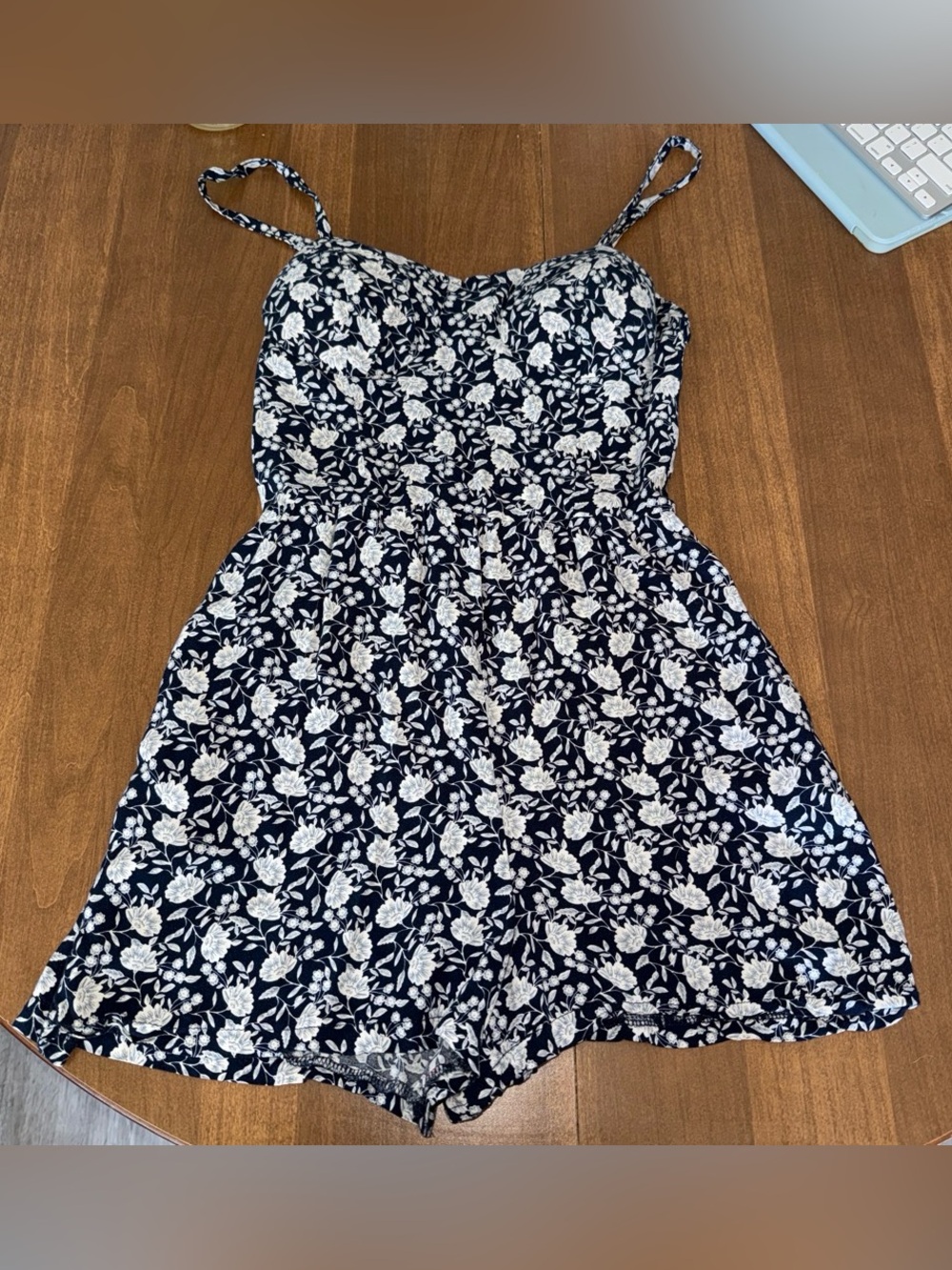 Women’s Navy Floral One-Piece Romper